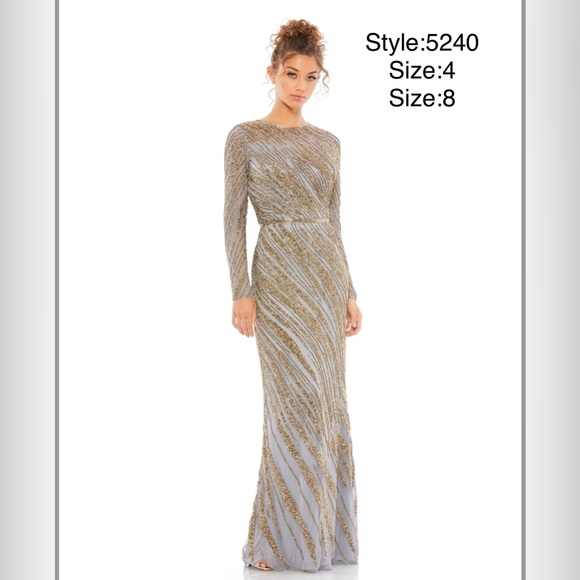 Embellished long sleeve gown - Picture 2 of 4